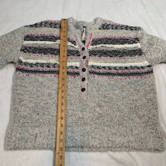 Free People alpaca wool blend long sleeve half button color pop sweater - Picture 10 of 10